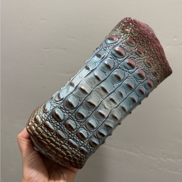 Unique Croc-embossed Cowhide Handmade Double Sides Push Lock Handbag & 2 Straps - Picture 16 of 16